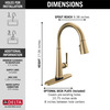 Delta Single Handle Pull Down Kitchen Faucet With Touch2O Technology 9182T-CZ-PR-DST